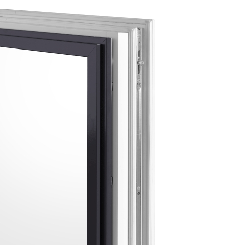 Holz-Alu Fensterrahmen von außen in Anthrazit