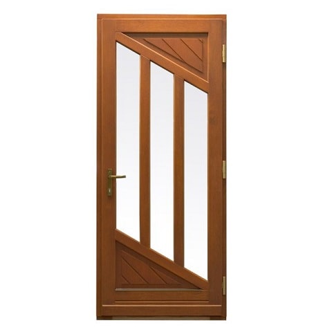 Holzhaustür Glasauschnitte mit Kassetten-Applikationen