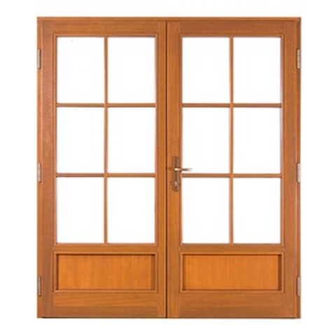 Holz-Tür mit 2-flügeligem Stulp und mit Wiener Sprossen