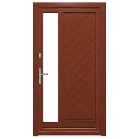 Holztür Meranti mit Eiche Dunkel Lasur