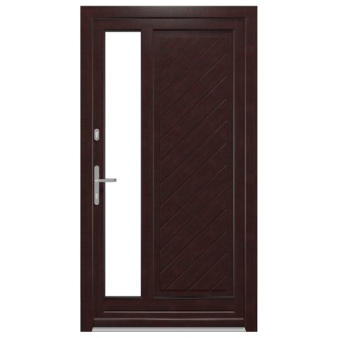 Holztür Meranti mit Nussbaum Lasur