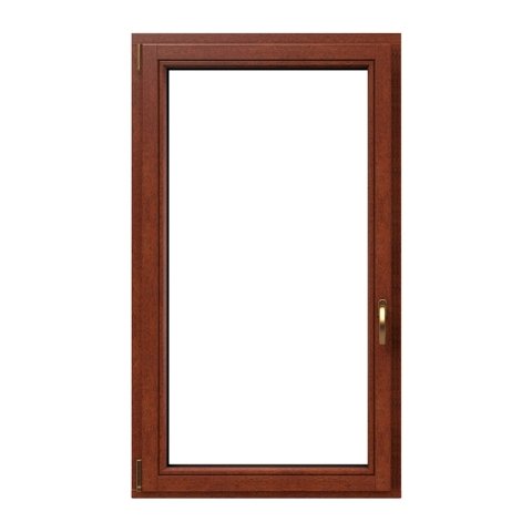 1 flg. Dreh-Kipp Holzfenster Meranti mit Teak Lasur