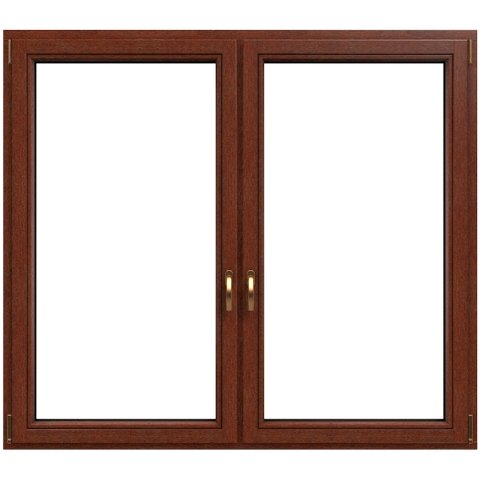 2 flg. Holzfenster Meranti mit Eiche Dunkel Lasur