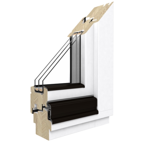 Holzfenster Profil Softline Weiß Lasur