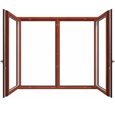 2-flügeliges Holzfenster Softline-88 offen