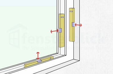 Kozijn uitlijnen met waterpas