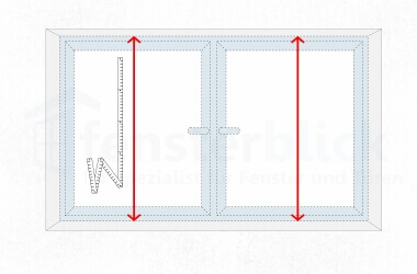 Totale kozijnhoogte op minimaal 2 punten opmeten