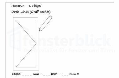 Aufmaß Skizze der Haustür