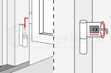 Nebeneingangstürflügel einhängen und ausrichten
