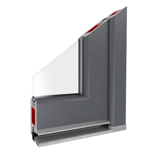 Kunststofftür Profil Iglo 5 Basaltgrau (geprägt)