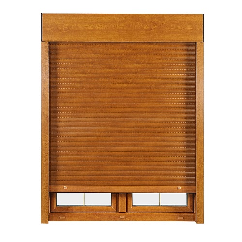 Fenster mit Aufsatzrollladen Golden Oak