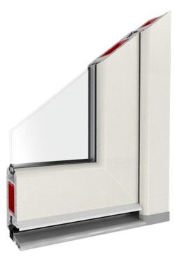 Kunststofftür Profilausschnitt weiß