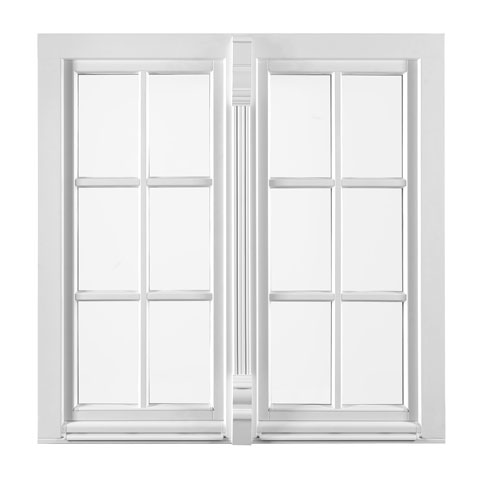 Holzfenster mit Zierleiste in Weiß
