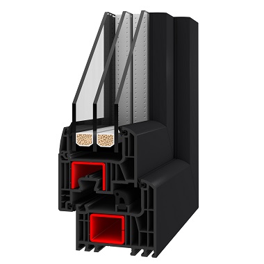 Kunststofffenster mit Kernfarbe Anthrazit