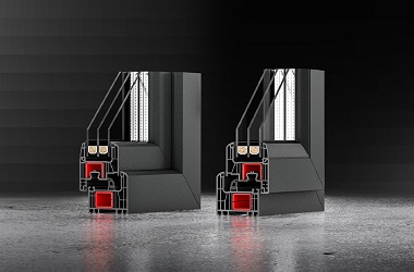 Kunststof kozijnen aan beide zijden in antraciet