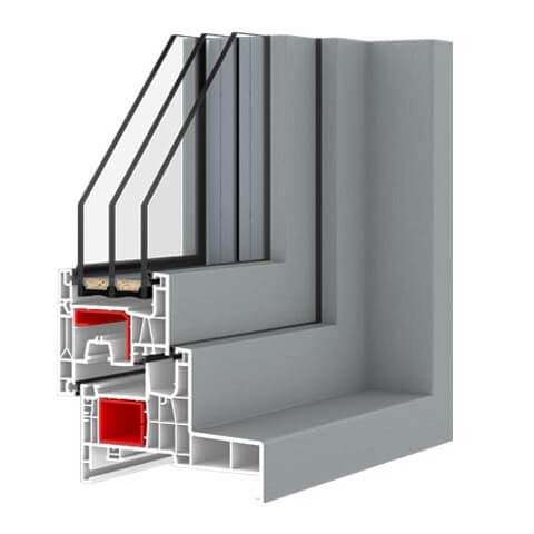 Kunststof kozijnen Aluplast IDEAL Neo MD Monoblock 120 - Profiel buiten