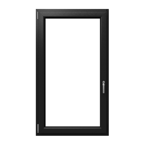 1 flg. Dreh-Kipp Kunststofffenster Schwarzgrau Glatt Iglo 5