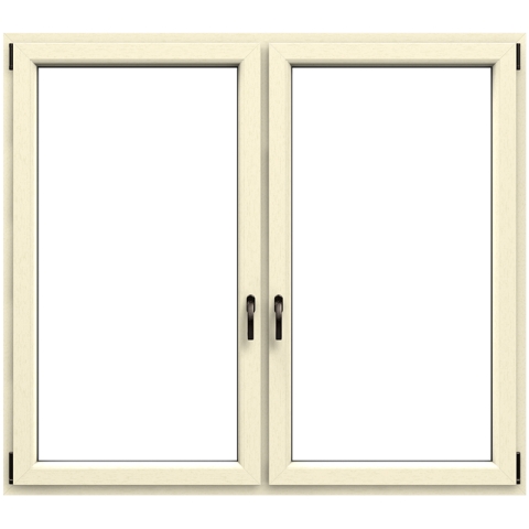 2-vleugelig draai-kiepraam in crèmewit