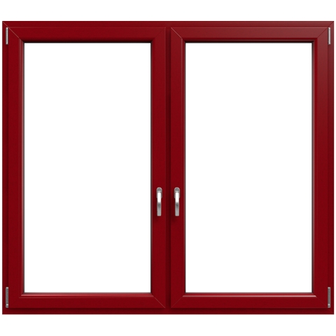 2-vleugelig kunststof kozijn in donkerrood van Iglo 5