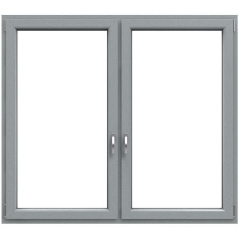 2-vleugelig kunststof kozijnen grijs