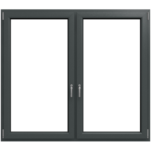 2-delig kunststof kozijn van Iglo 5 in eisenglimmer leisteen