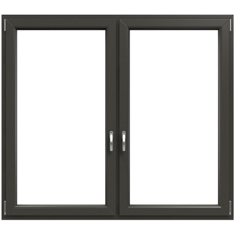 2-vleugelig kunststof kozijn in kwartsgrijs van Iglo 5