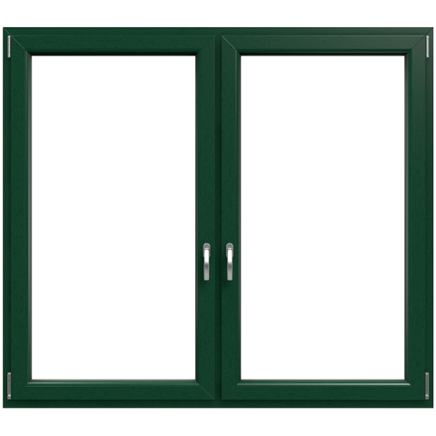 2-delig draaikiep kunststof kozijn Mosgroen