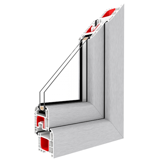 Balkontürprofil Iglo 5 Classic Aluminium Gebürstet