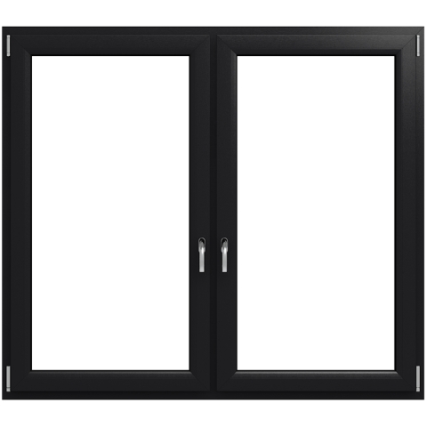 2 flügeliges Kunststofffenster Anthrazit