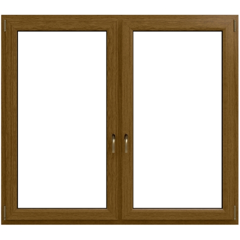 2 flügeliges Kunststofffenster Eiche Hell