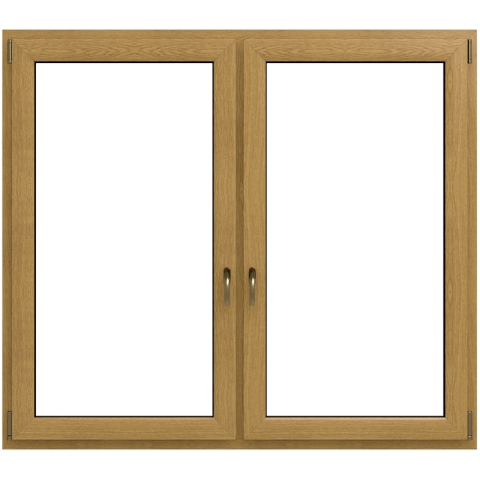 2 flügeliges Kunststofffenster Eiche Natur