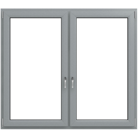 2 flügeliges Kunststofffenster Grau