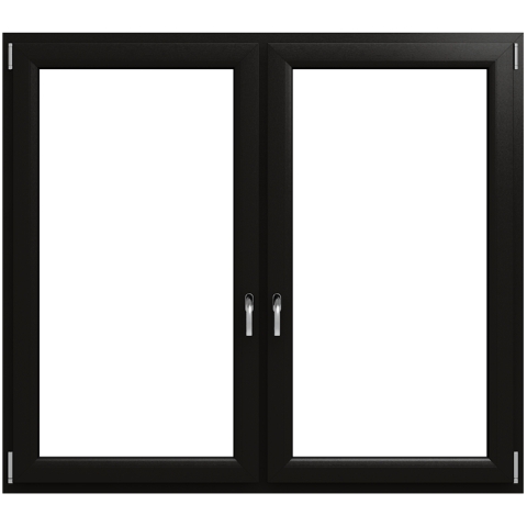 2 flügeliges Kunststofffenster Light Black