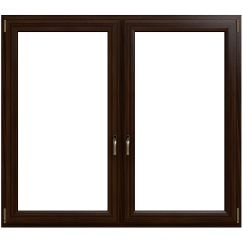 2 flügeliges Kunststofffenster Mahagoni