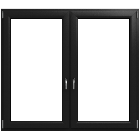 2 flg. DK-DK Kunststofffenster Schwarzgrau Glatt Iglo Energy