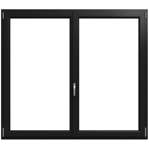 2 flg. Stulpfenster Schwarzgrau Glatt Iglo Light