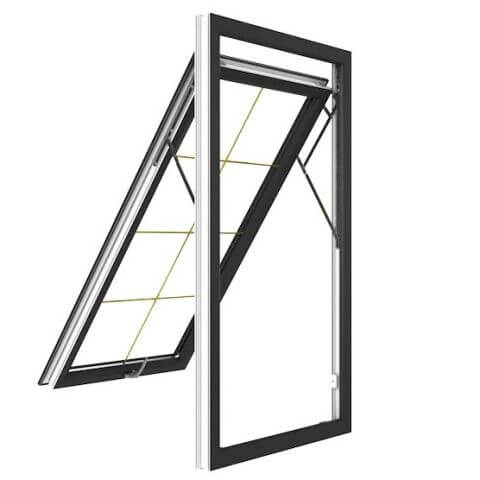 Kunststofffenster Iglo Premier Klappfenster geöffnet seitlich
