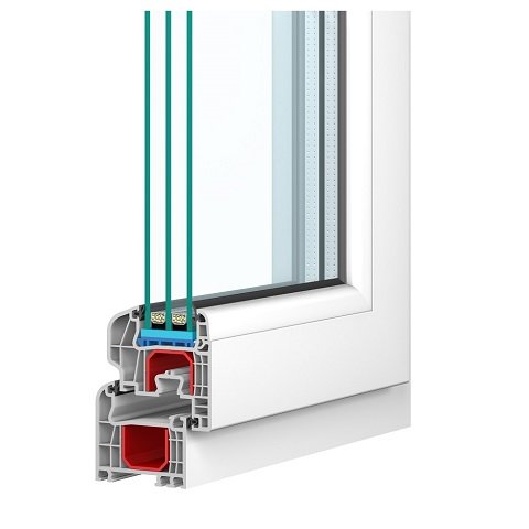 Kunststoff Balkontürprofil IGLO 5 in Weiß