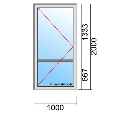 Terrassentür 1000x2000mm DL technische Details
