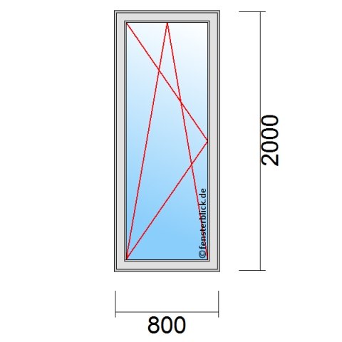 Terrassentür 800x2000mm DKL technische Details
