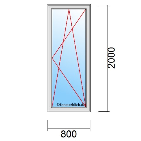 Terrassentür 800x2000mm DKR technische Details