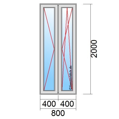 Terrassentür 800x2000mm DL-DKR technische Details