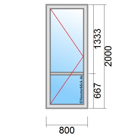 Terrassentür 800x2000mm DL technische Details