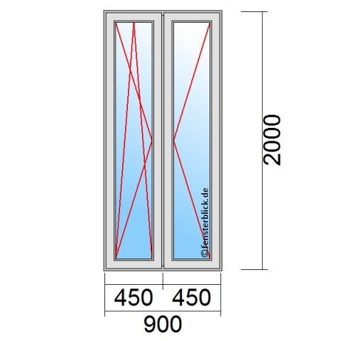 Terrassentür 900x2000mm DKL-DR technische Details