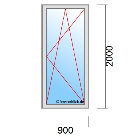 Terrassentür 900x2000mm DKR technische Details