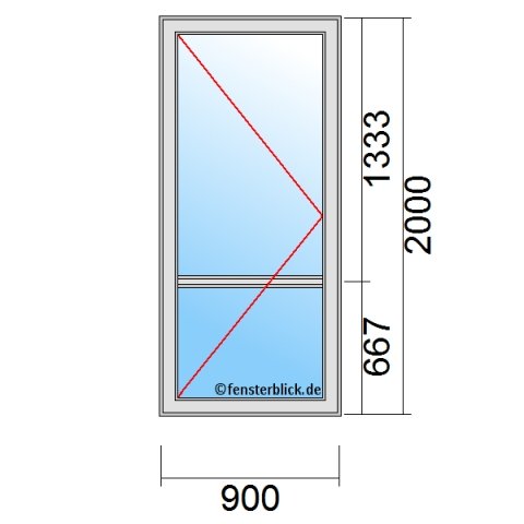 Terrassentür 900x2000mm DL technische Details