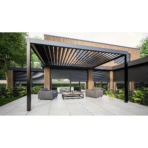 Pergola Anthrazit Terrasse Lamellendach