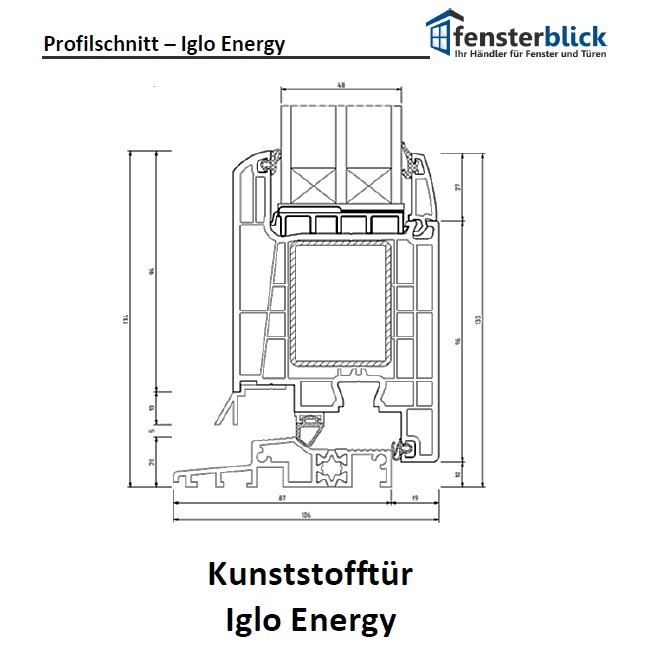 Kunststofftür Iglo Energy Querschnitt