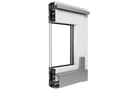 Profilschnitt Aluminium PSK-Tür MB-70 in Weiß