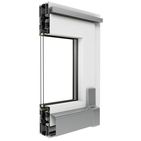 Aluminium MB-70 PSK-Tür Profil in Weiß